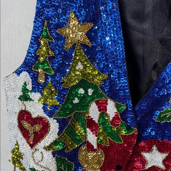 Women's Sequin Holiday Vest - Christmas Ugly Sweater, College Party, sorority - Picture 3 of 11